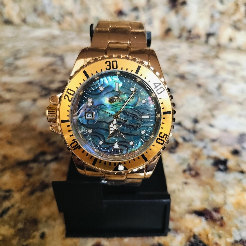 Men's Gold Automatic Stainless Steel Watch